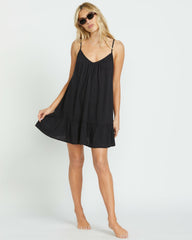 Beach Vibes Beach Coverup Dress - Black Pebble | Billabong Women