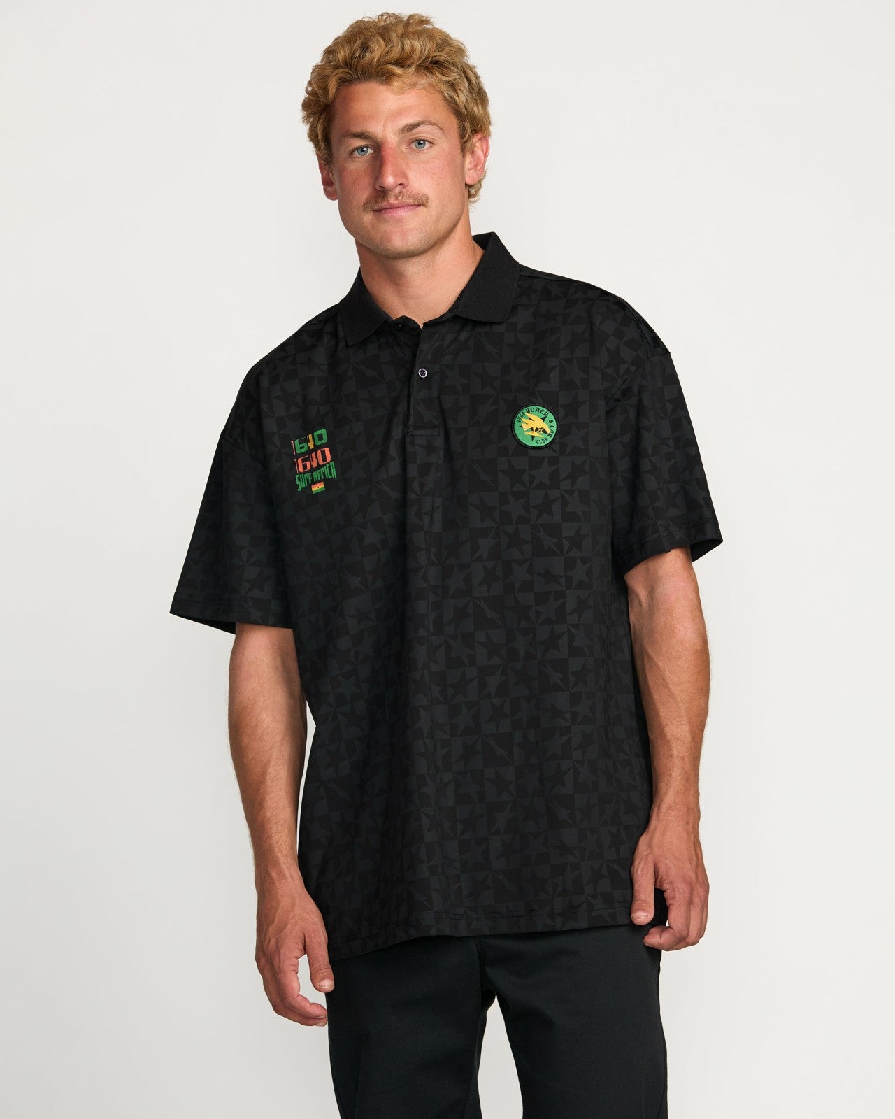Billabong x Mami Wata Black Star Surf Club Short Sleeve Polo Shirt - B | Billabong Men