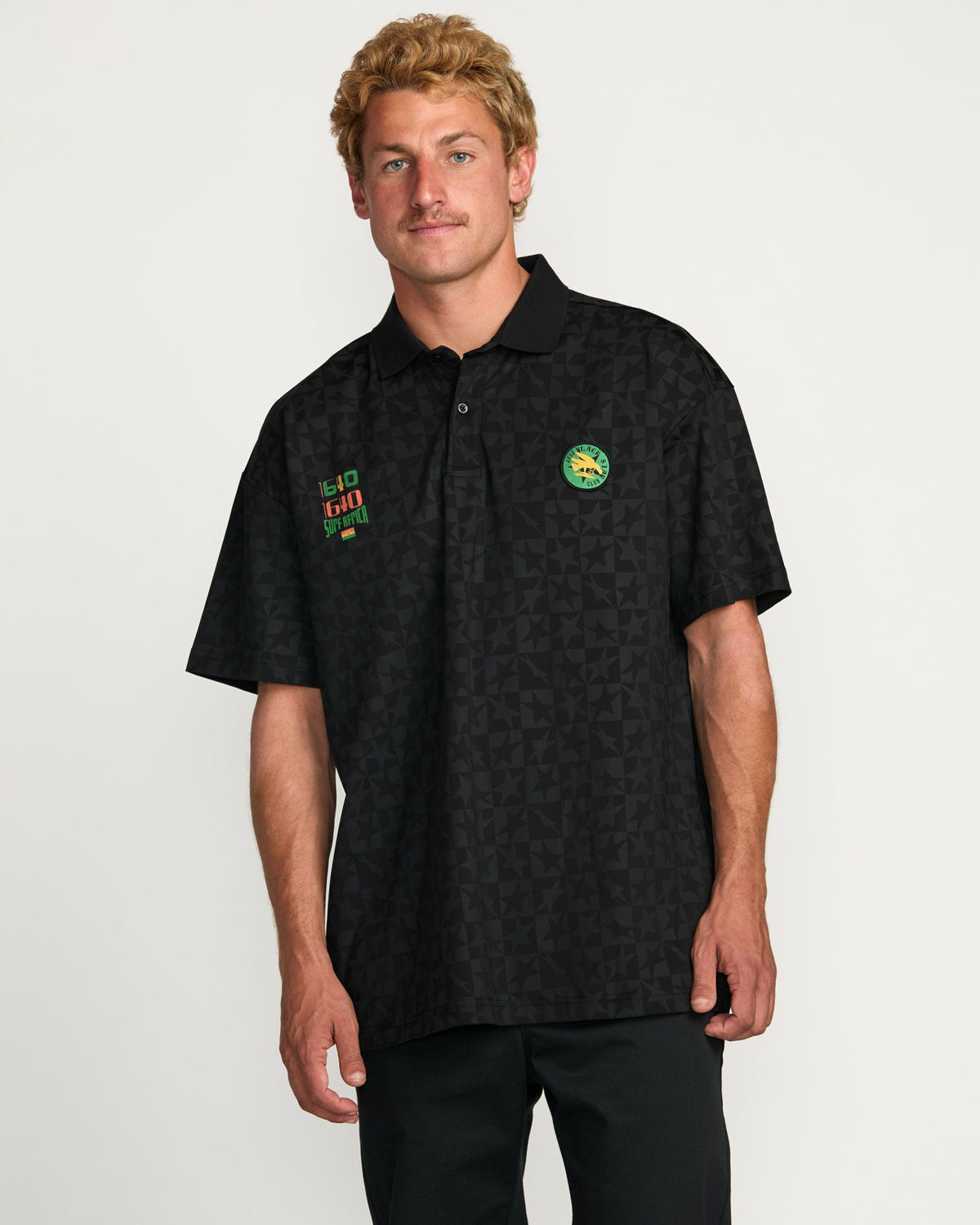 Billabong x Mami Wata Black Star Surf Club Short Sleeve Polo Shirt - B | Billabong Men