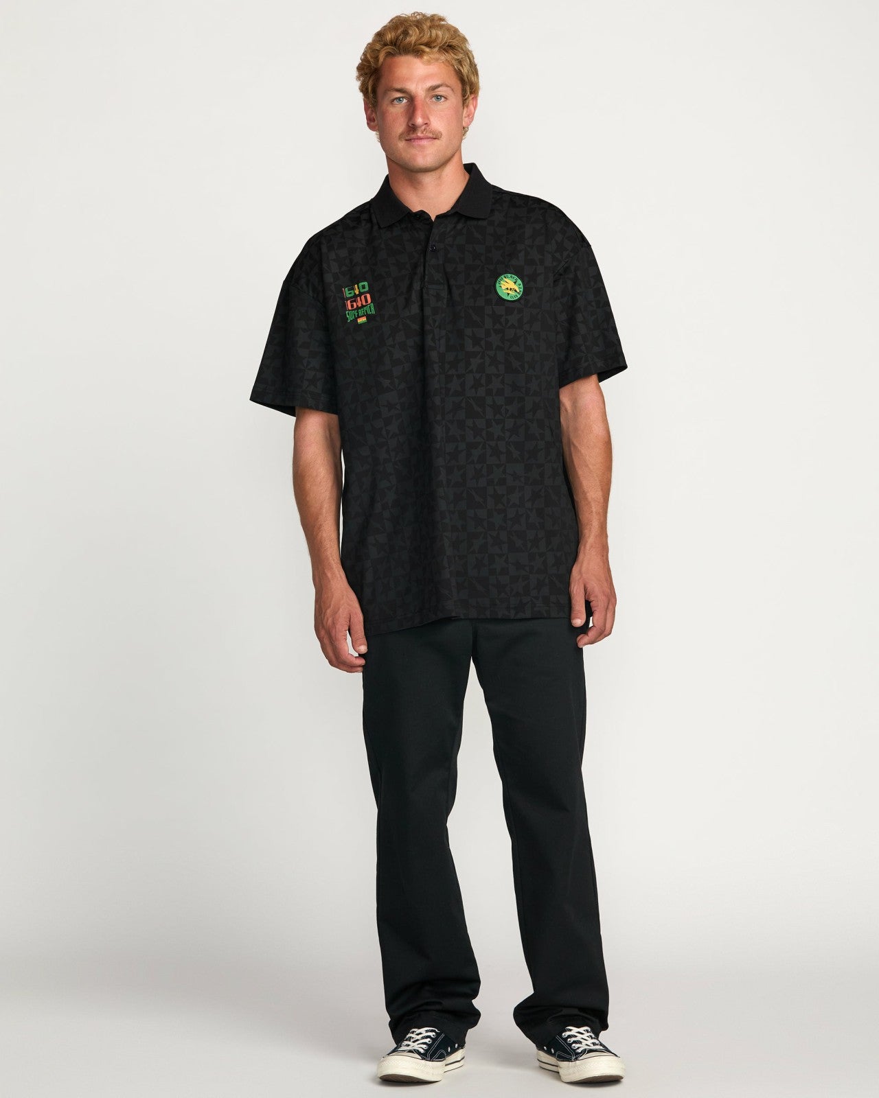 Billabong x Mami Wata Black Star Surf Club Short Sleeve Polo Shirt - B | Billabong Men