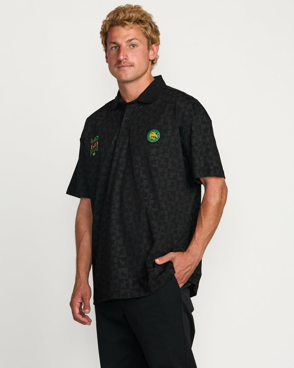 Billabong x Mami Wata Black Star Surf Club Short Sleeve Polo Shirt - B | Billabong Men