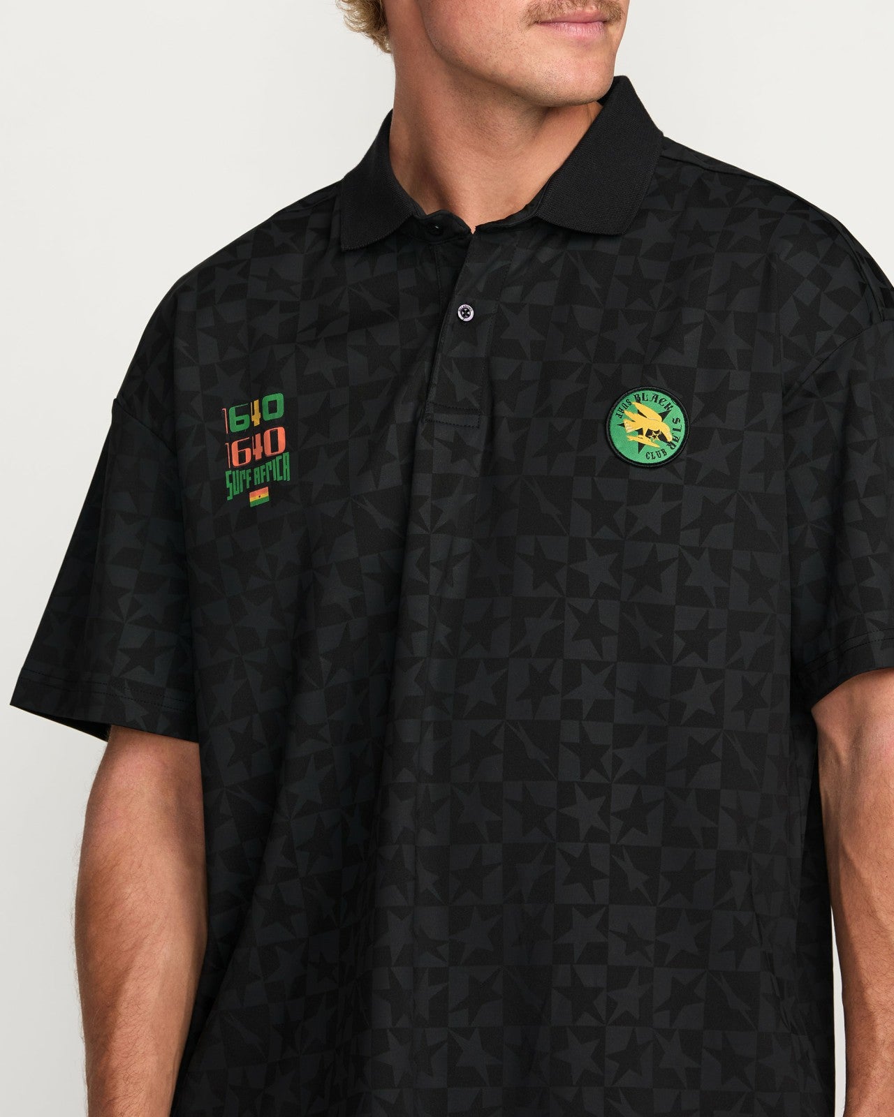 Billabong x Mami Wata Black Star Surf Club Short Sleeve Polo Shirt - B | Billabong Men