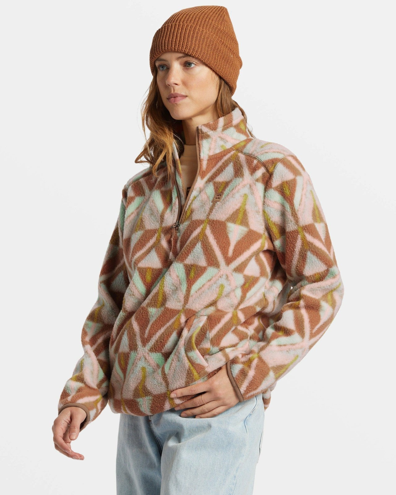 A/Div Boundary Mock 3 Half-Zip Pullover Sweatshirt - Sandalwood | Billabong Women