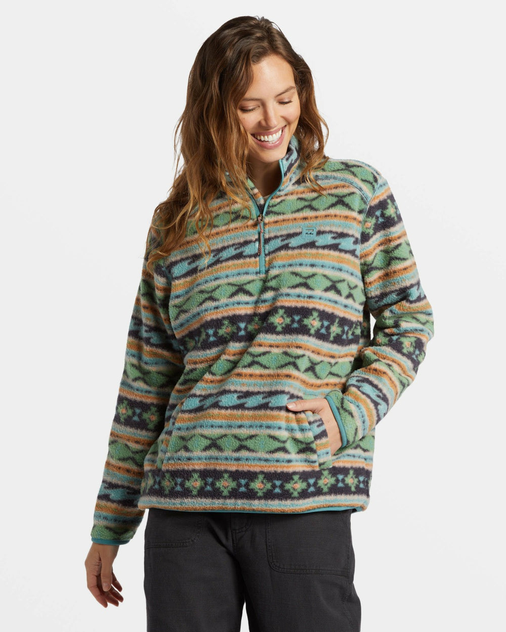 A/Div Boundary Mock 3 Half-Zip Pullover Sweatshirt - Salty Sage | Billabong Women
