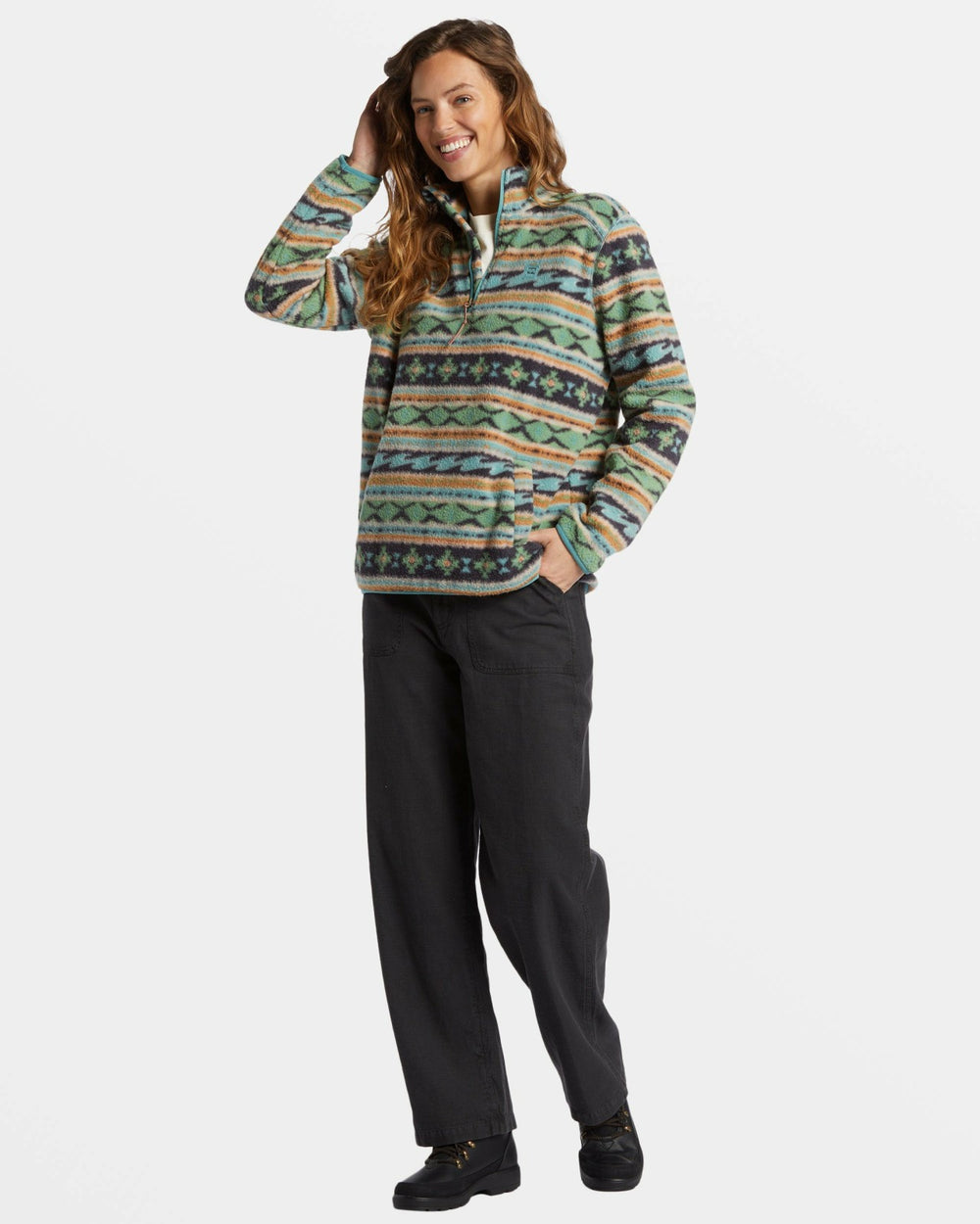 A/Div Boundary Mock 3 Half-Zip Pullover Sweatshirt - Salty Sage | Billabong Women