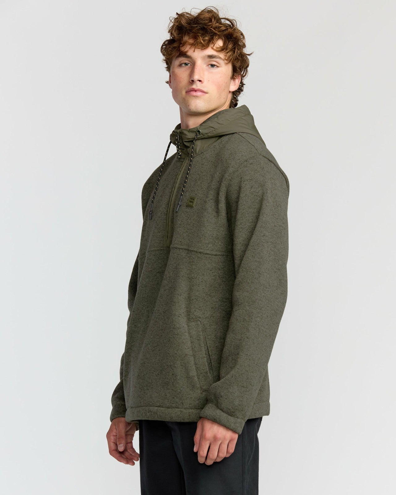 A/Div Boundary Hooded Half-Zip Pullover - Military Heather | Billabong Men