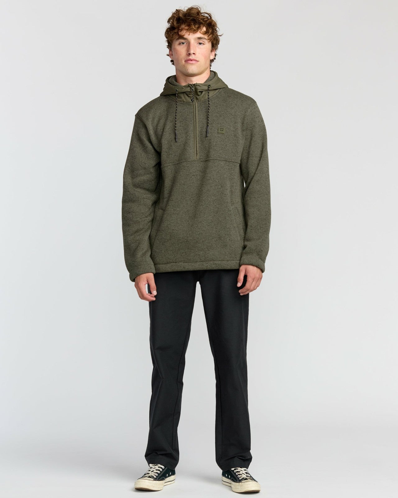 A/Div Boundary Hooded Half-Zip Pullover - Military Heather | Billabong Men