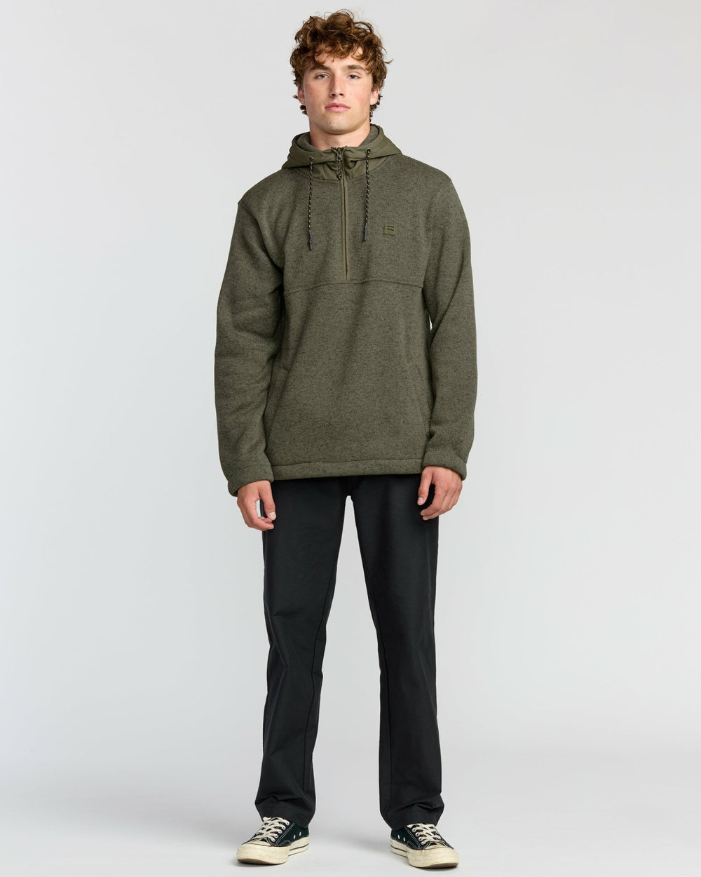 A/Div Boundary Hooded Half-Zip Pullover - Military Heather | Billabong Men
