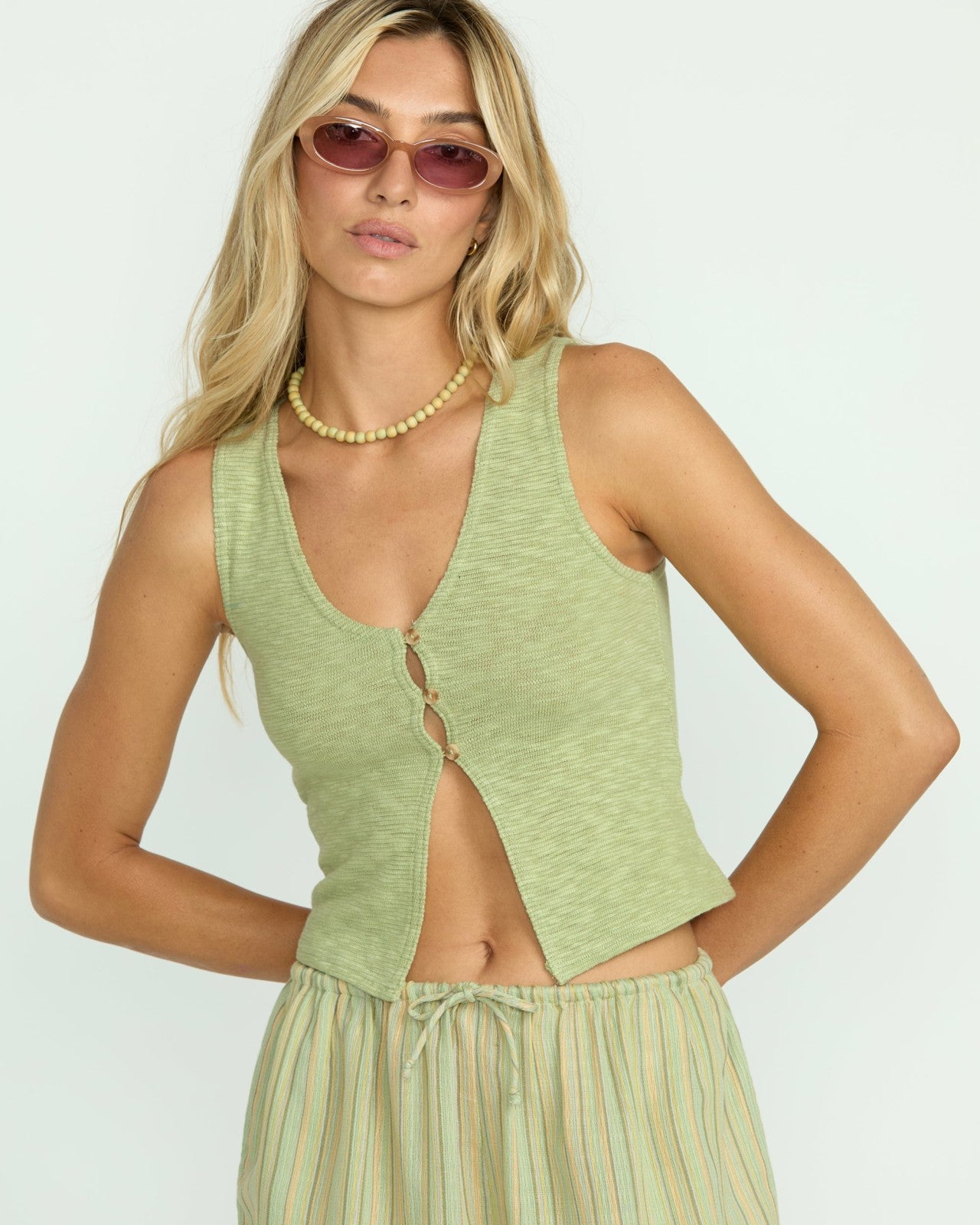 Bren Knit Vest - Pistachio | Billabong Women