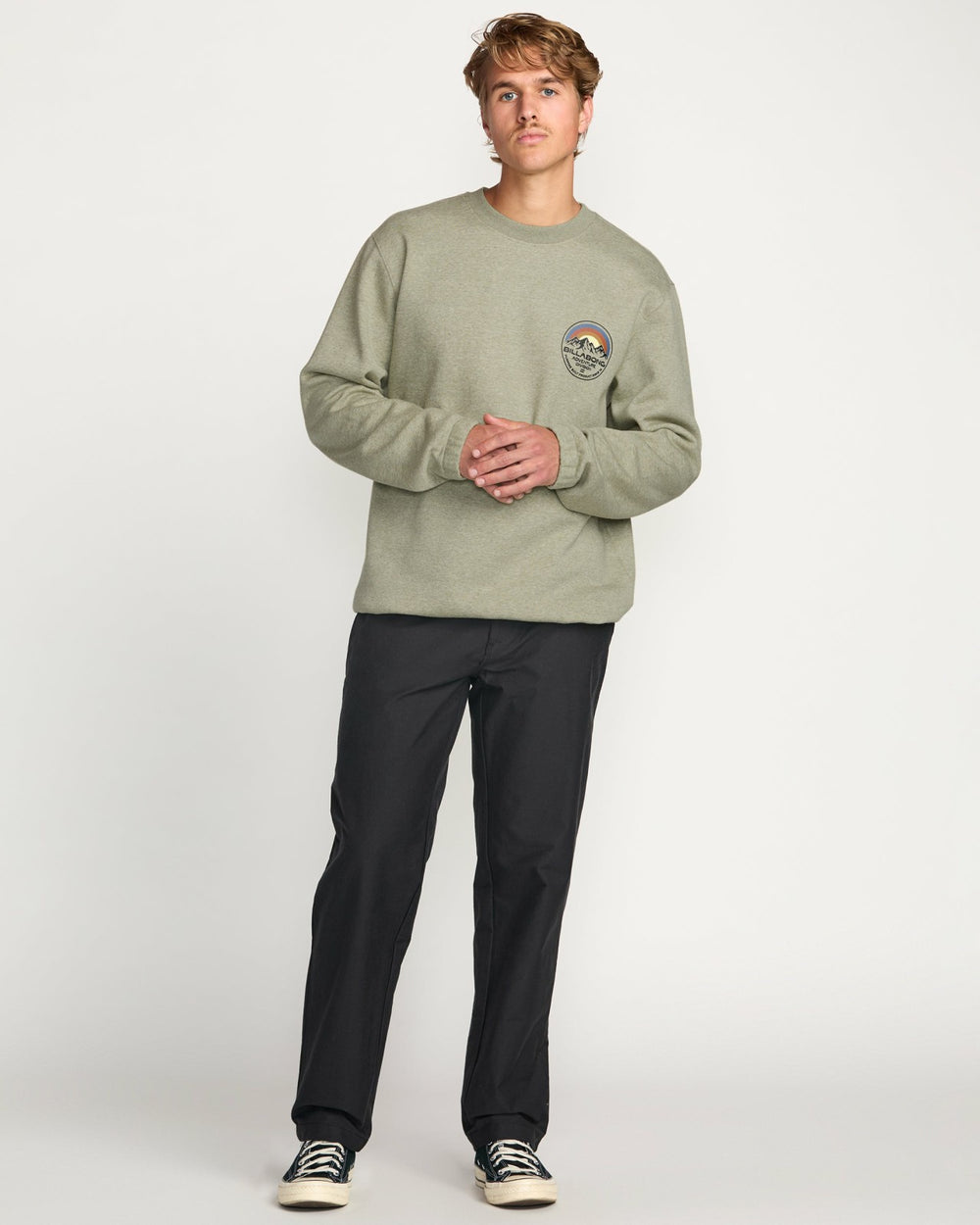 Compass Crew Sweatshirt - Sage Heather | Billabong Men