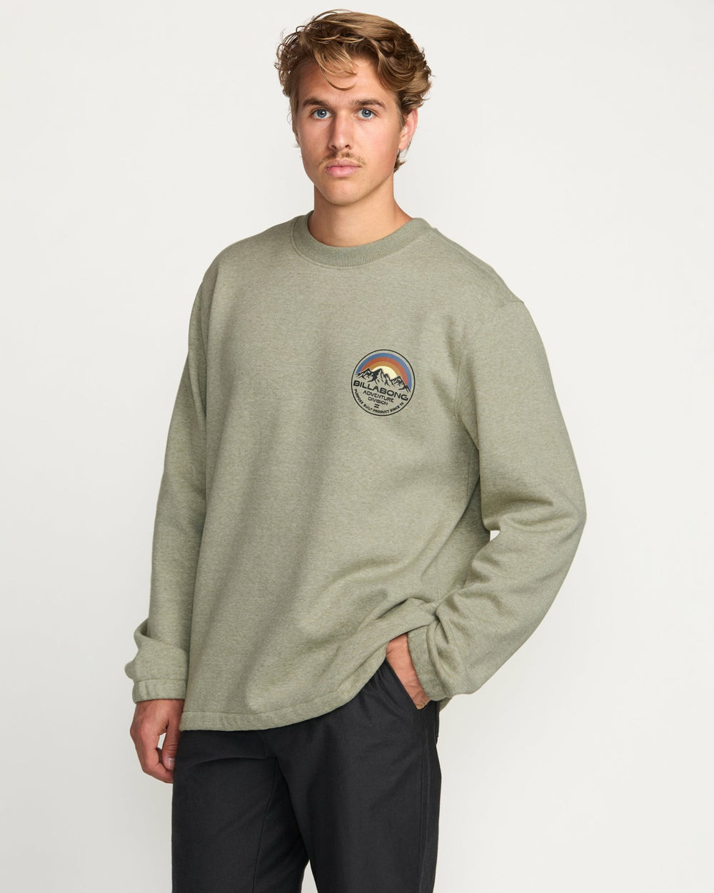 Compass Crew Sweatshirt - Sage Heather | Billabong Men