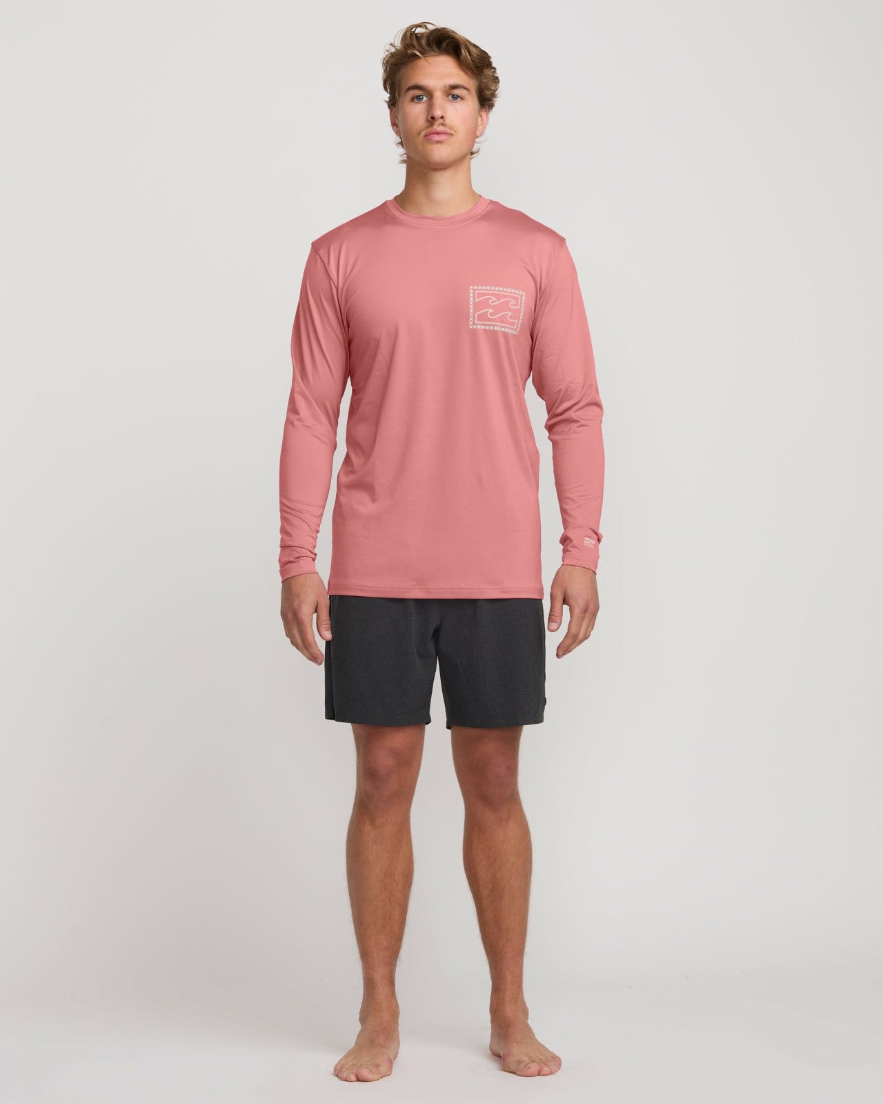 Crayon Wave Loose Fit Long Sleeve Surf Tee - Dusty Pink | Billabong Men
