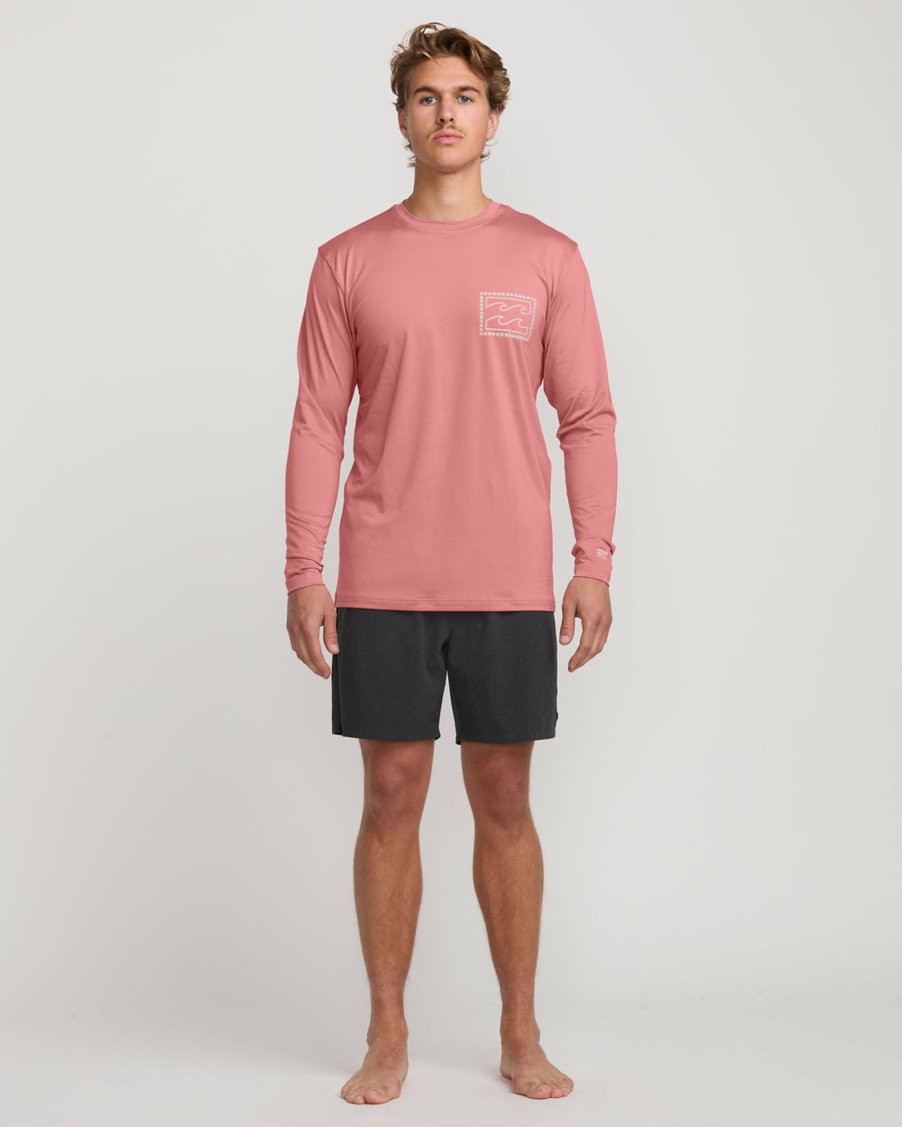 Crayon Wave Loose Fit Long Sleeve Surf Tee - Dusty Pink | Billabong Men