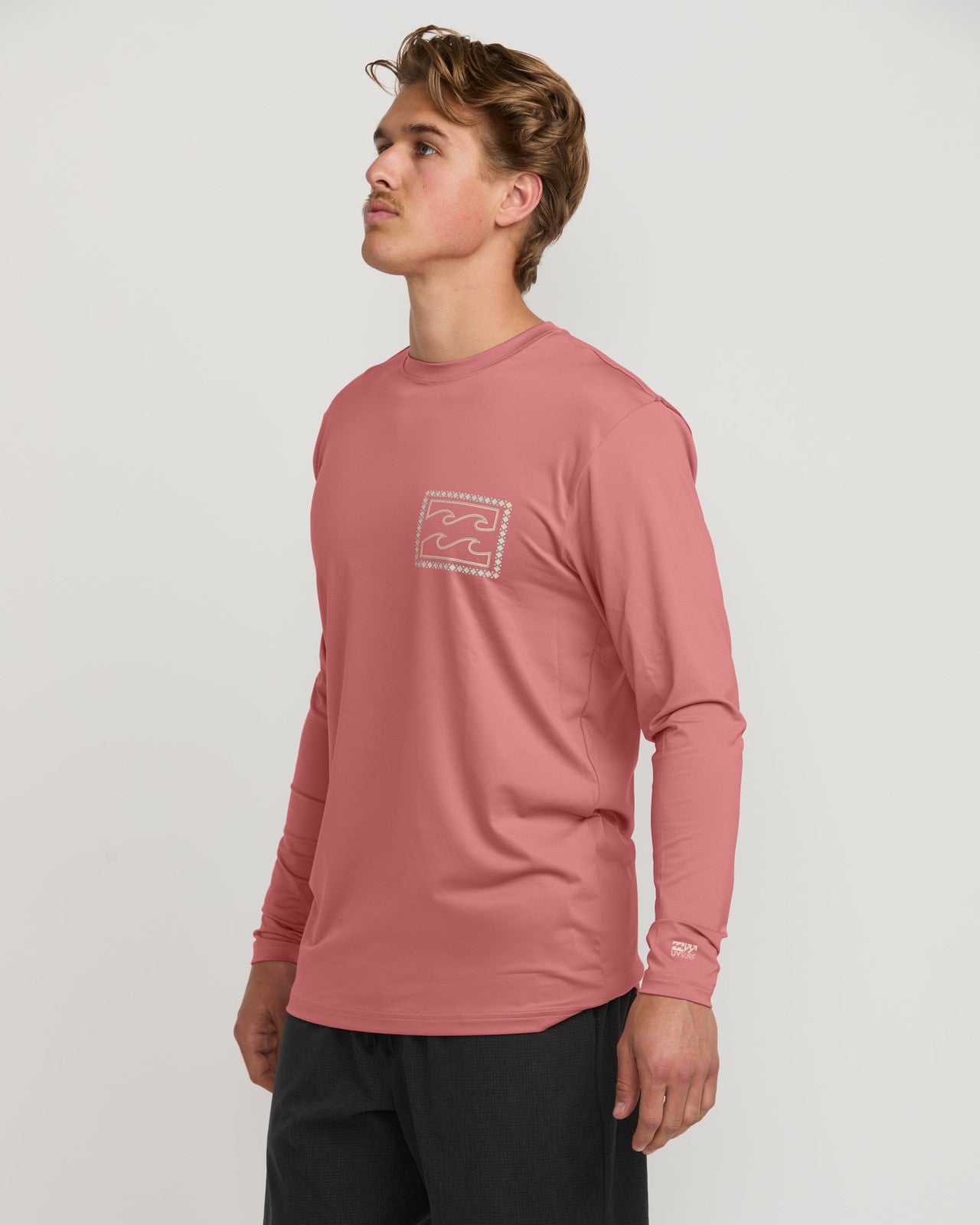 Crayon Wave Loose Fit Long Sleeve Surf Tee - Dusty Pink | Billabong Men