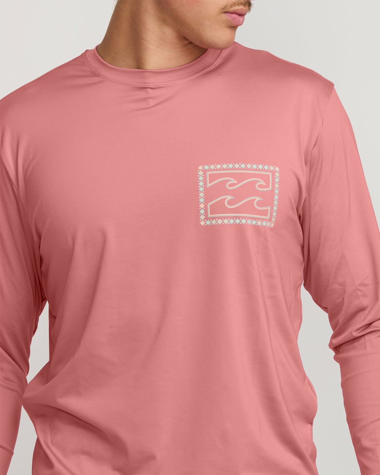 Crayon Wave Loose Fit Long Sleeve Surf Tee - Dusty Pink | Billabong Men