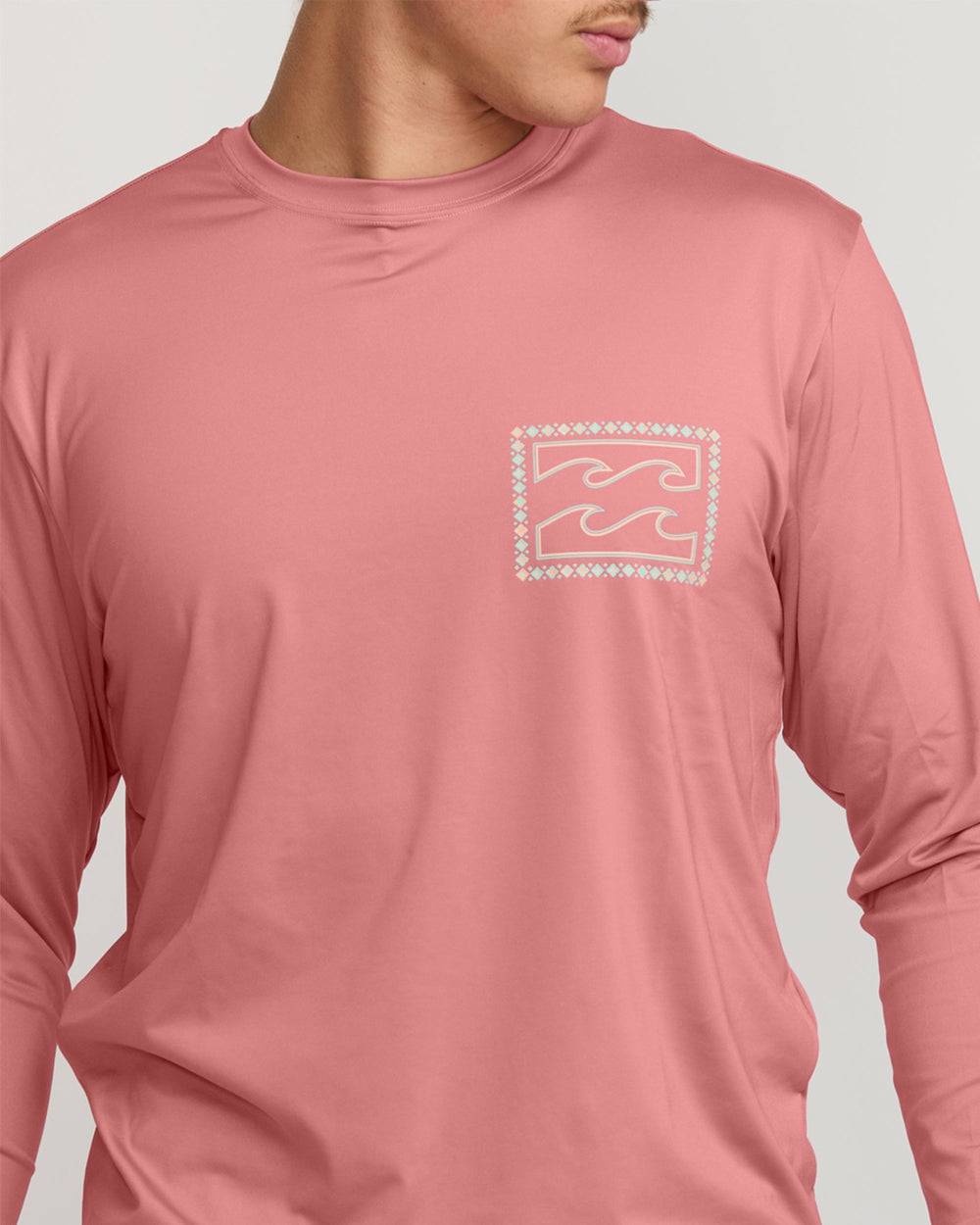 Crayon Wave Loose Fit Long Sleeve Surf Tee - Dusty Pink | Billabong Men
