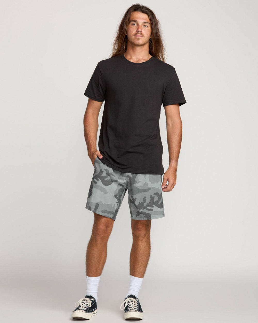 Crossfire Elastic Submersible 18" Hybrid Shorts - Black Camo | Billabong Men