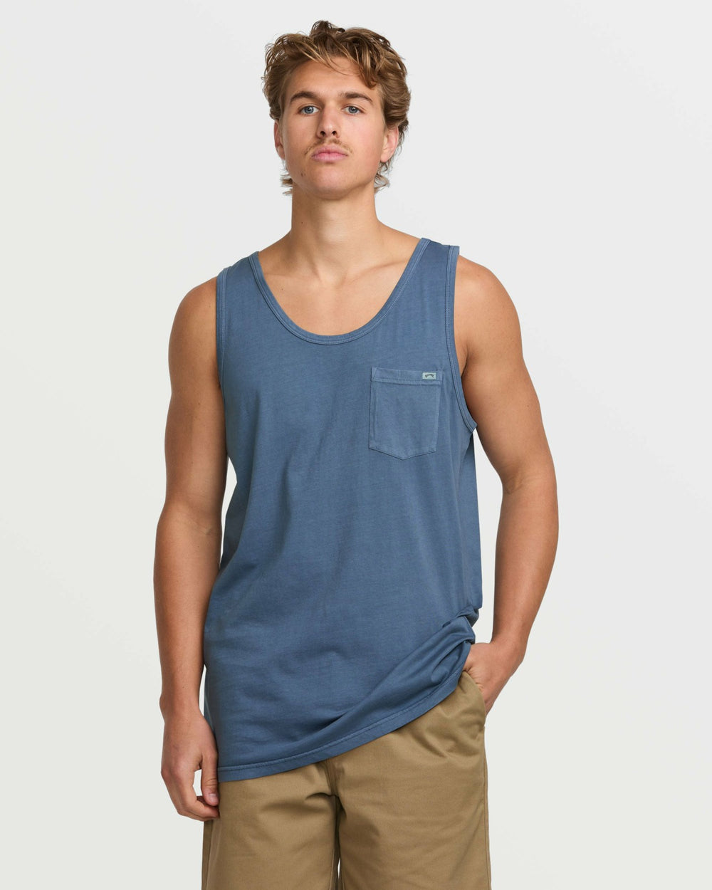Essential Premium Wave Wash Tank - Slate Blue | Billabong Men