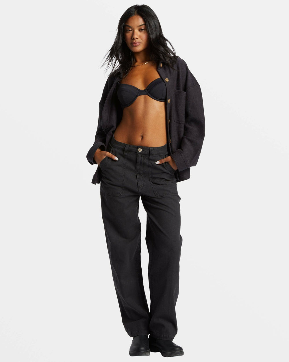 Everytime Oversized Shacket - Black Sands | Billabong Women