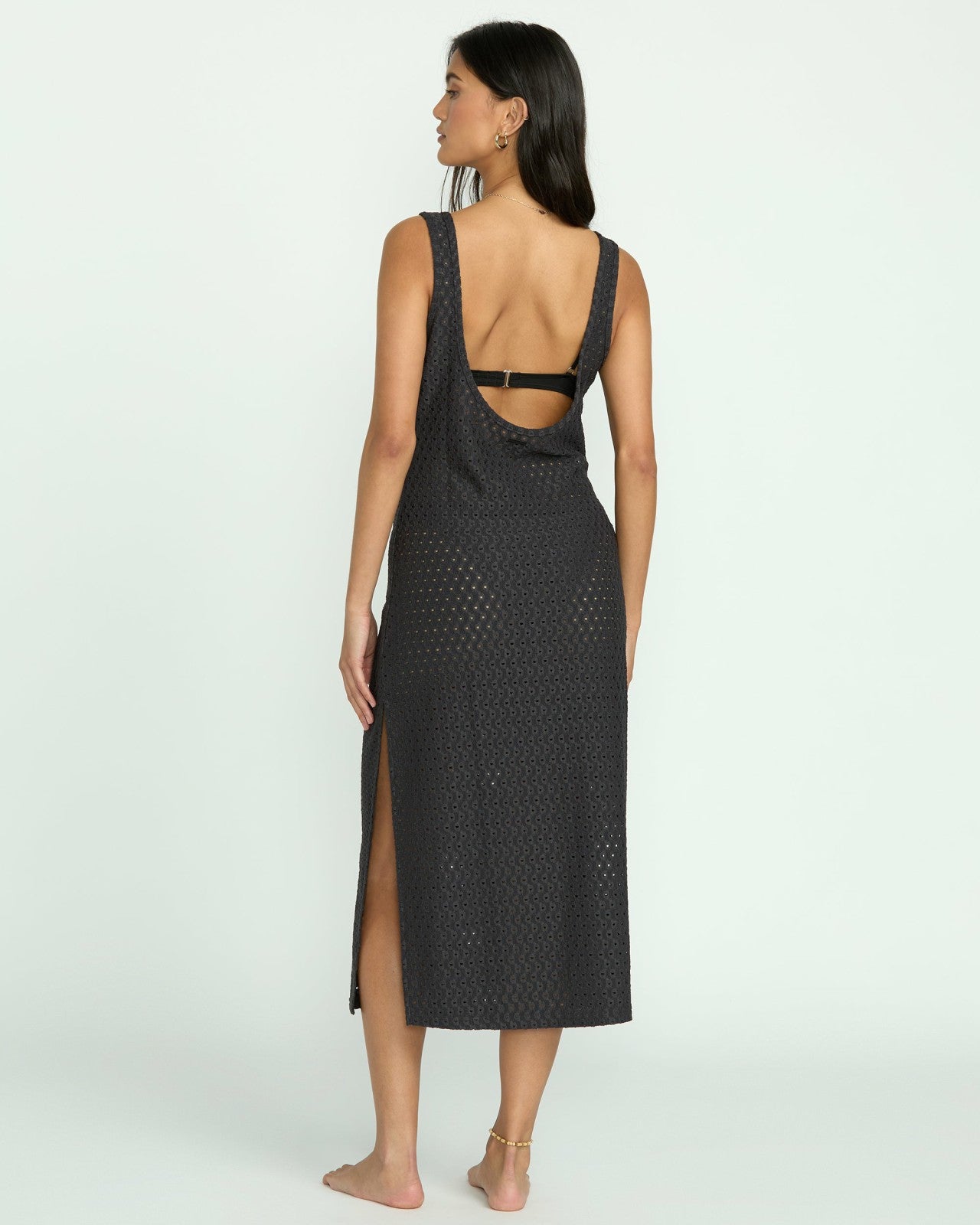 Eyelet Sun Midi Dress Beach Coverup - Off Black | Billabong Women