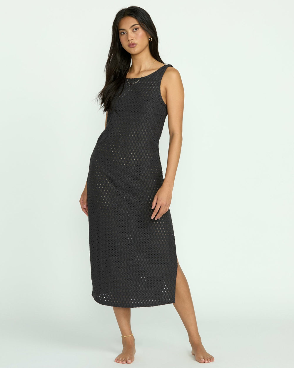 Eyelet Sun Midi Dress Beach Coverup - Off Black | Billabong Women