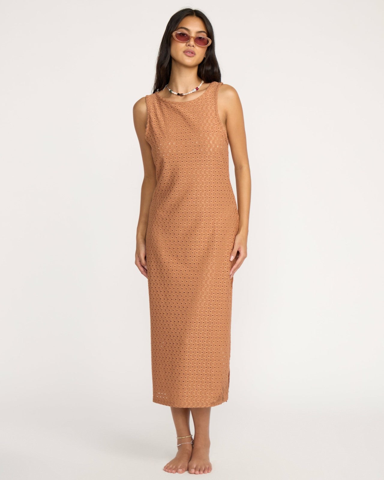 Eyelet Sun Midi Dress Beach Coverup - Rose Brown | Billabong Women
