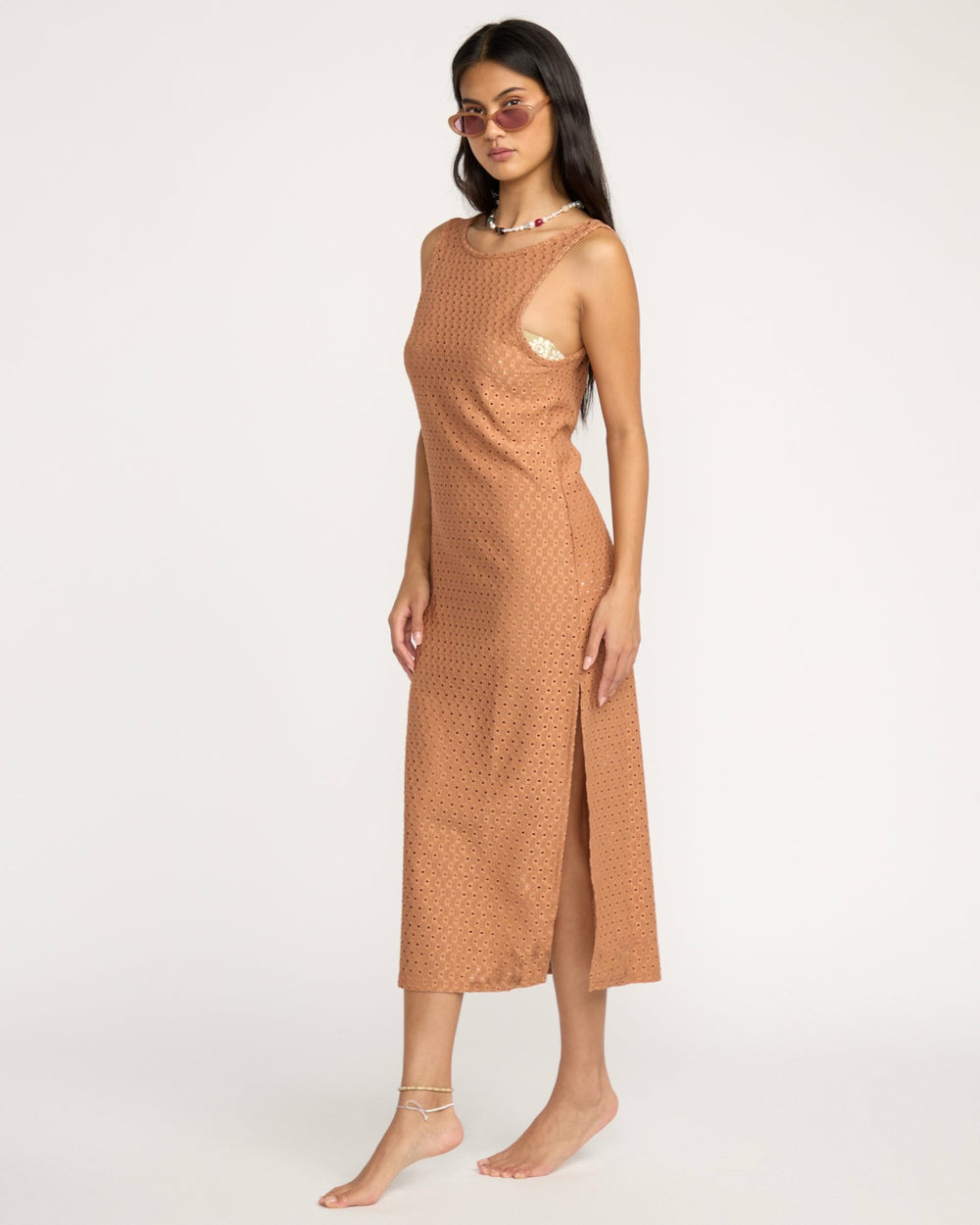 Eyelet Sun Midi Dress Beach Coverup - Rose Brown | Billabong Women