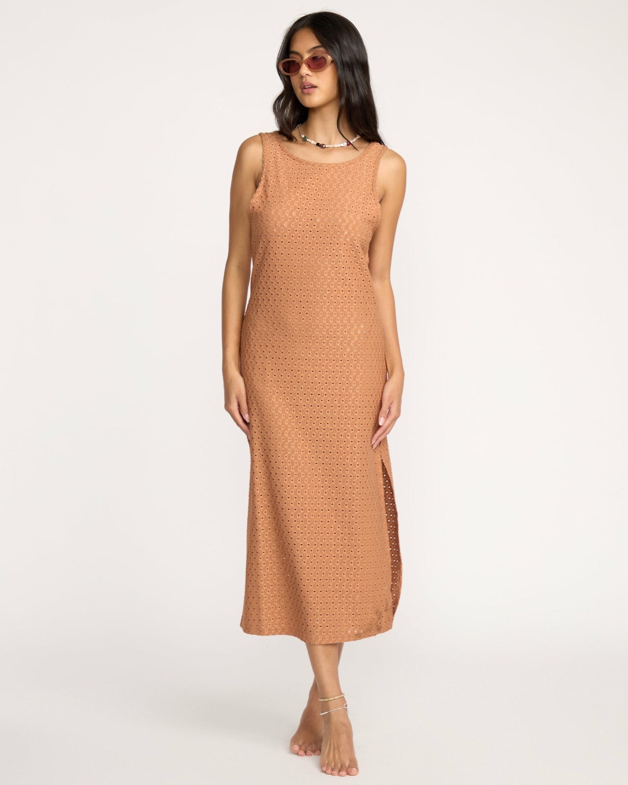 Eyelet Sun Midi Dress Beach Coverup - Rose Brown | Billabong Women