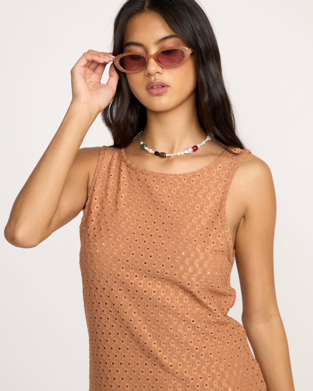 Eyelet Sun Midi Dress Beach Coverup - Rose Brown | Billabong Women