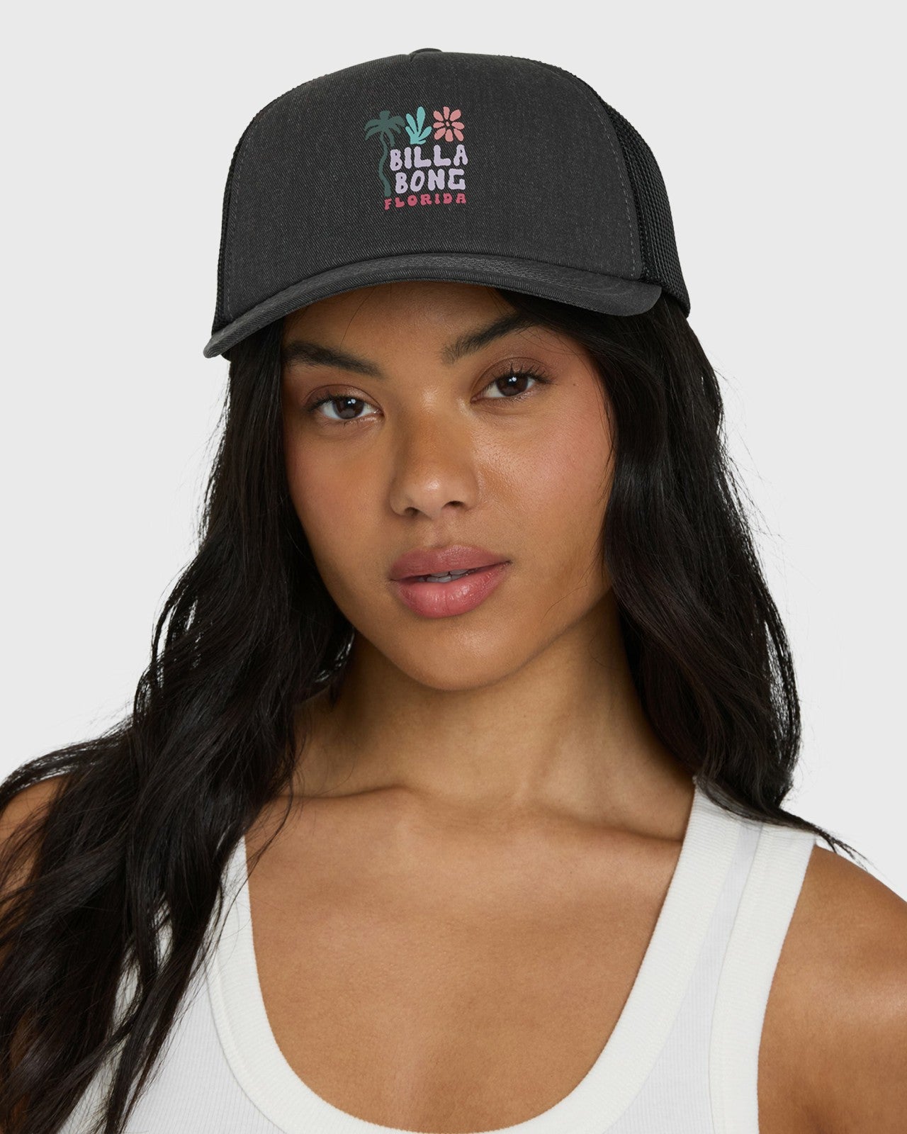 Floral Block Fl Trucker Hat - Black Pebble | Billabong Women