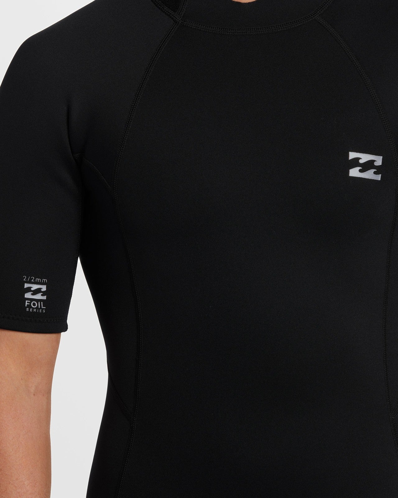 2mm Foil Flatlock Back Zip Short Sleeve Springsuit - Black | Billabong Men