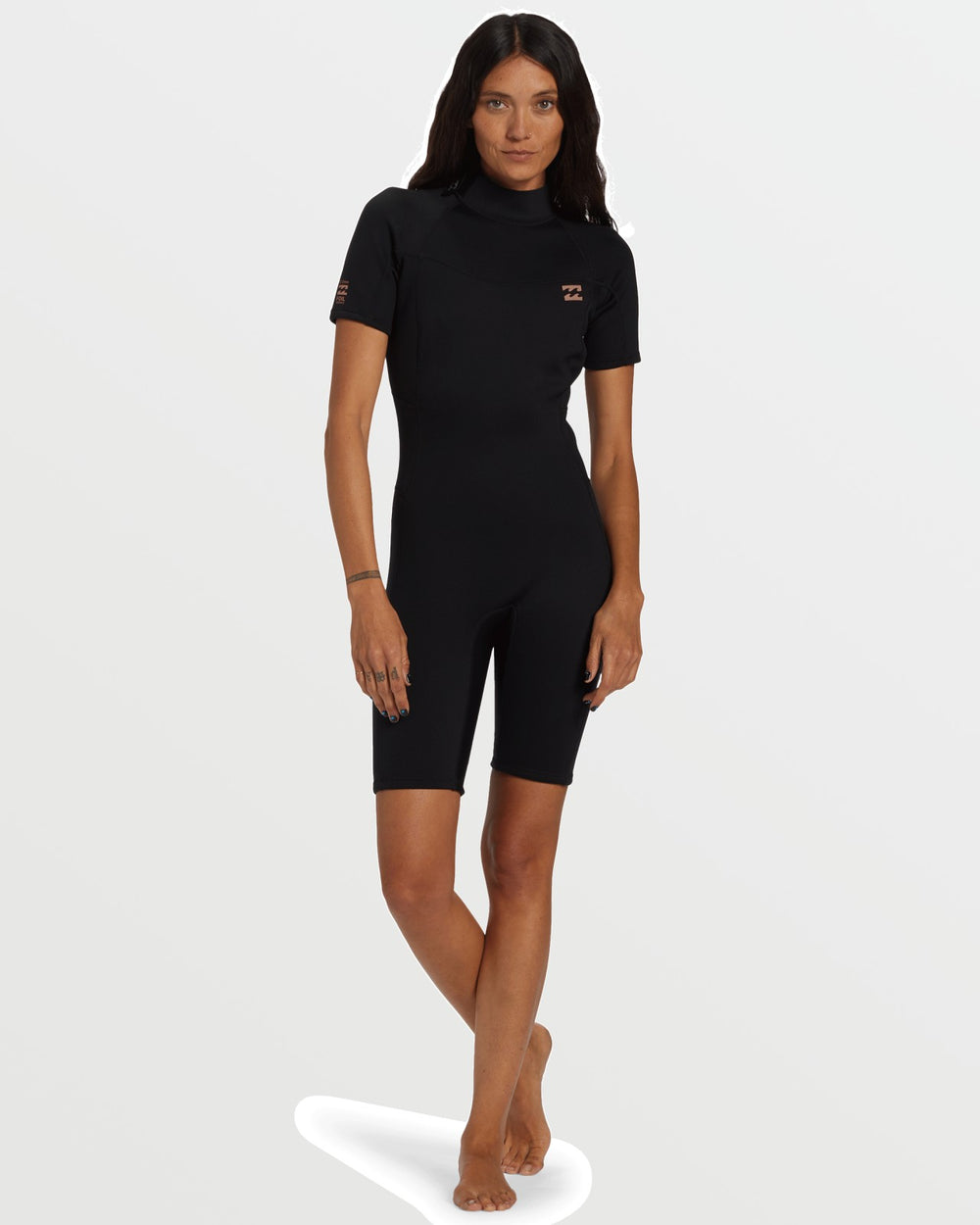 Foil Flatlock Short Sleeve Springsuit - Black | Billabong Women