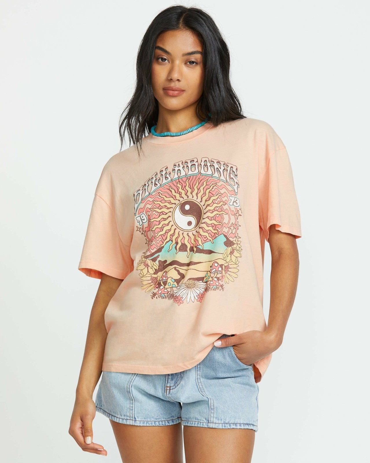 In The Balance Tee - Soft Peach | Billabong Women