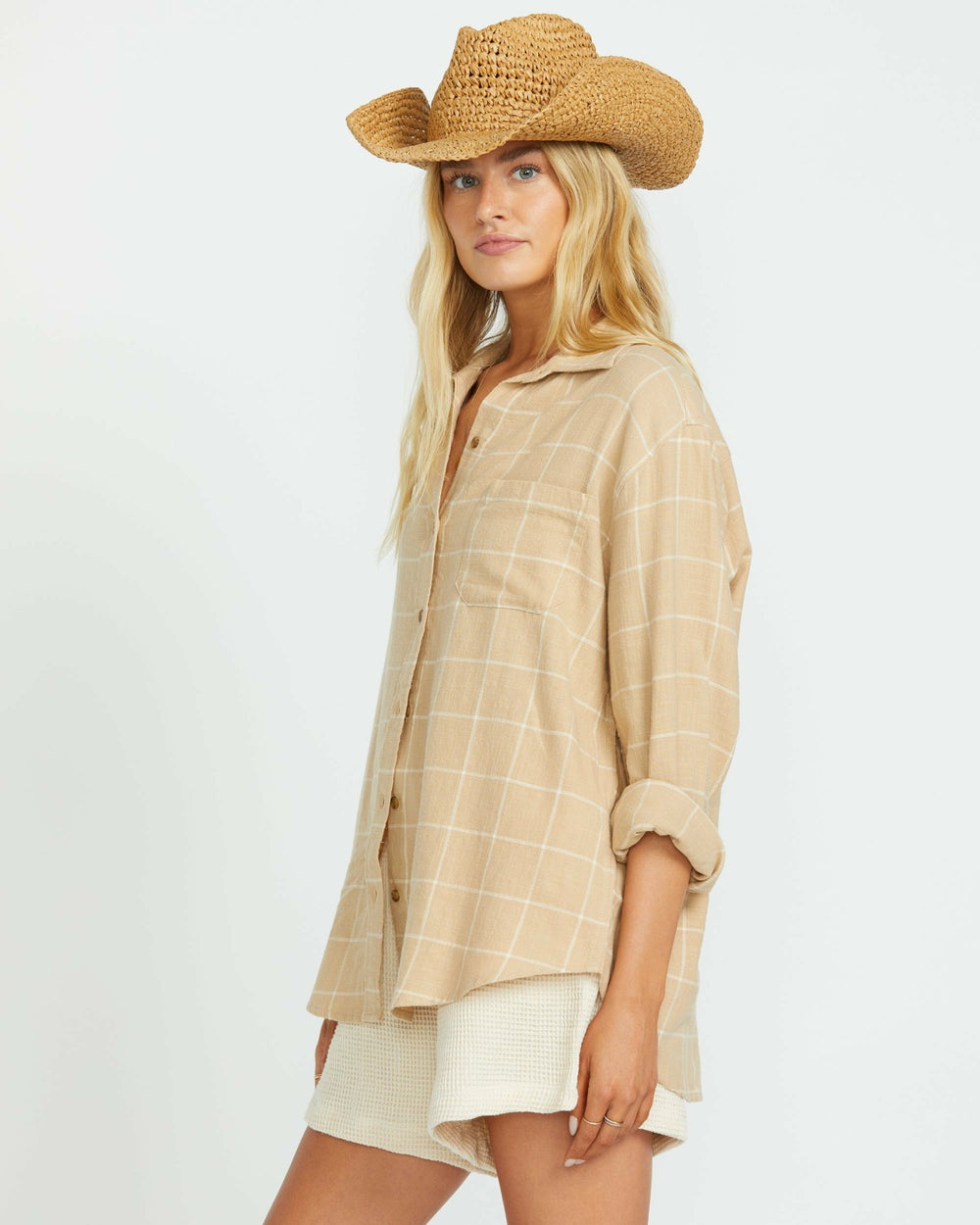 Layer Up Long Sleeve Shirt - Khaki | Billabong Women