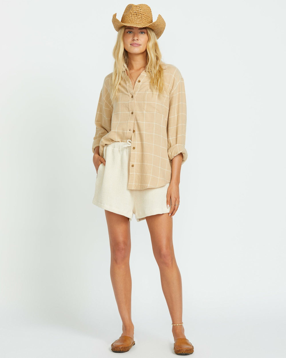 Layer Up Long Sleeve Shirt - Khaki | Billabong Women
