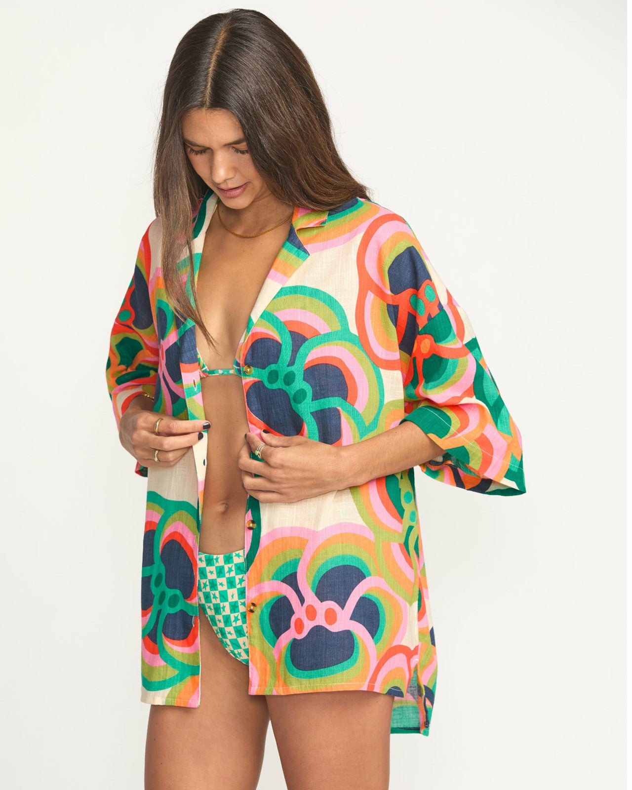 Billabong x Mami Wata Beach Side Short Sleeve Shirt - Multi | Billabong Women