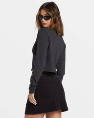 Marina Corduroy Skirt - Black Pebble | Billabong Women