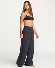 New Waves Gauze Elastic Waist Pants - Black Sands | Billabong Women