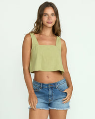 Open Skies Woven Tank - Avocado | Billabong Women