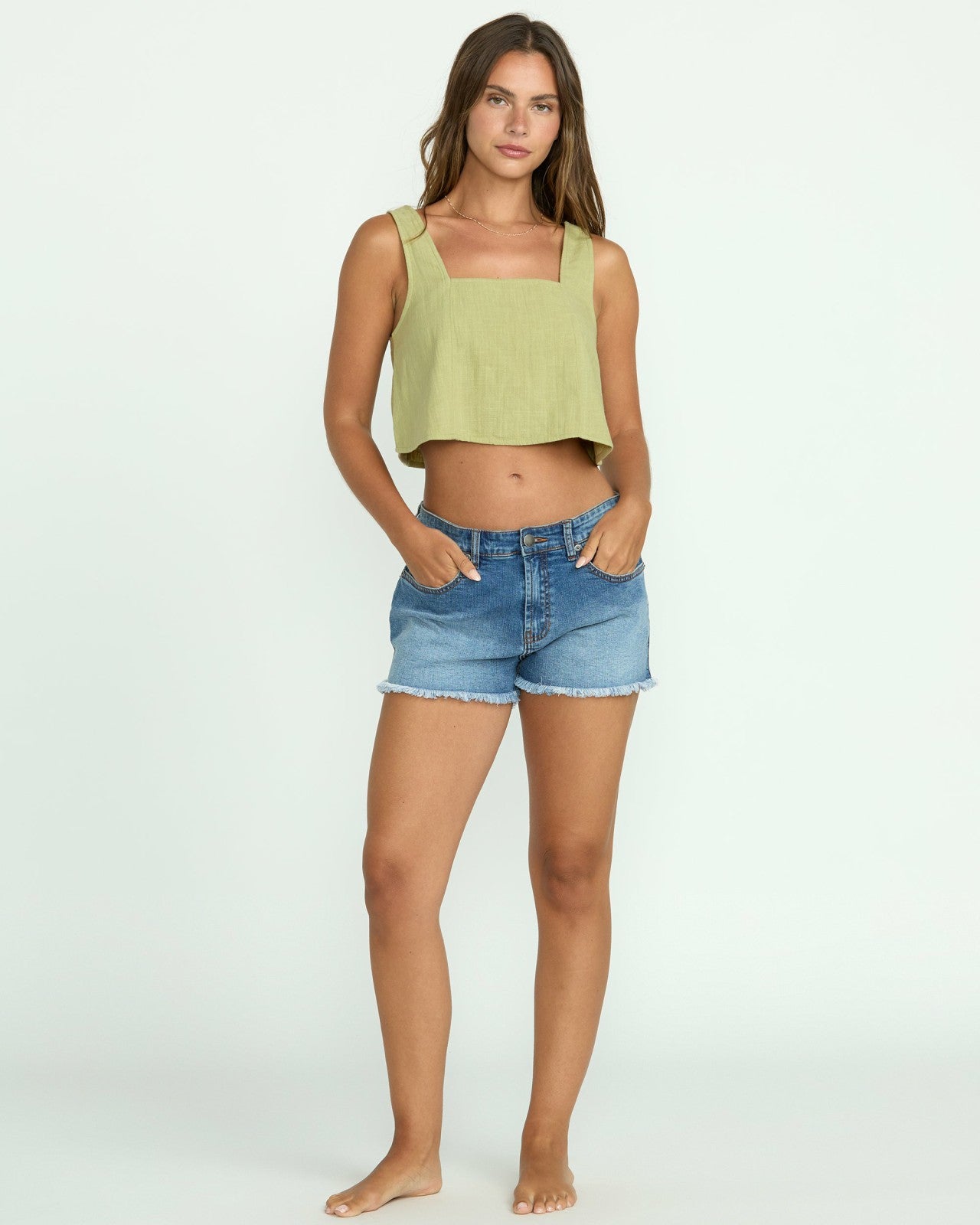 Open Skies Woven Tank - Avocado | Billabong Women
