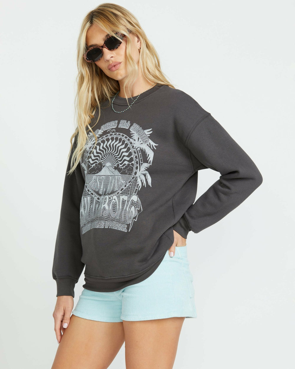 Palm Classics Crew Sweatshirt - Off Black | Billabong Women