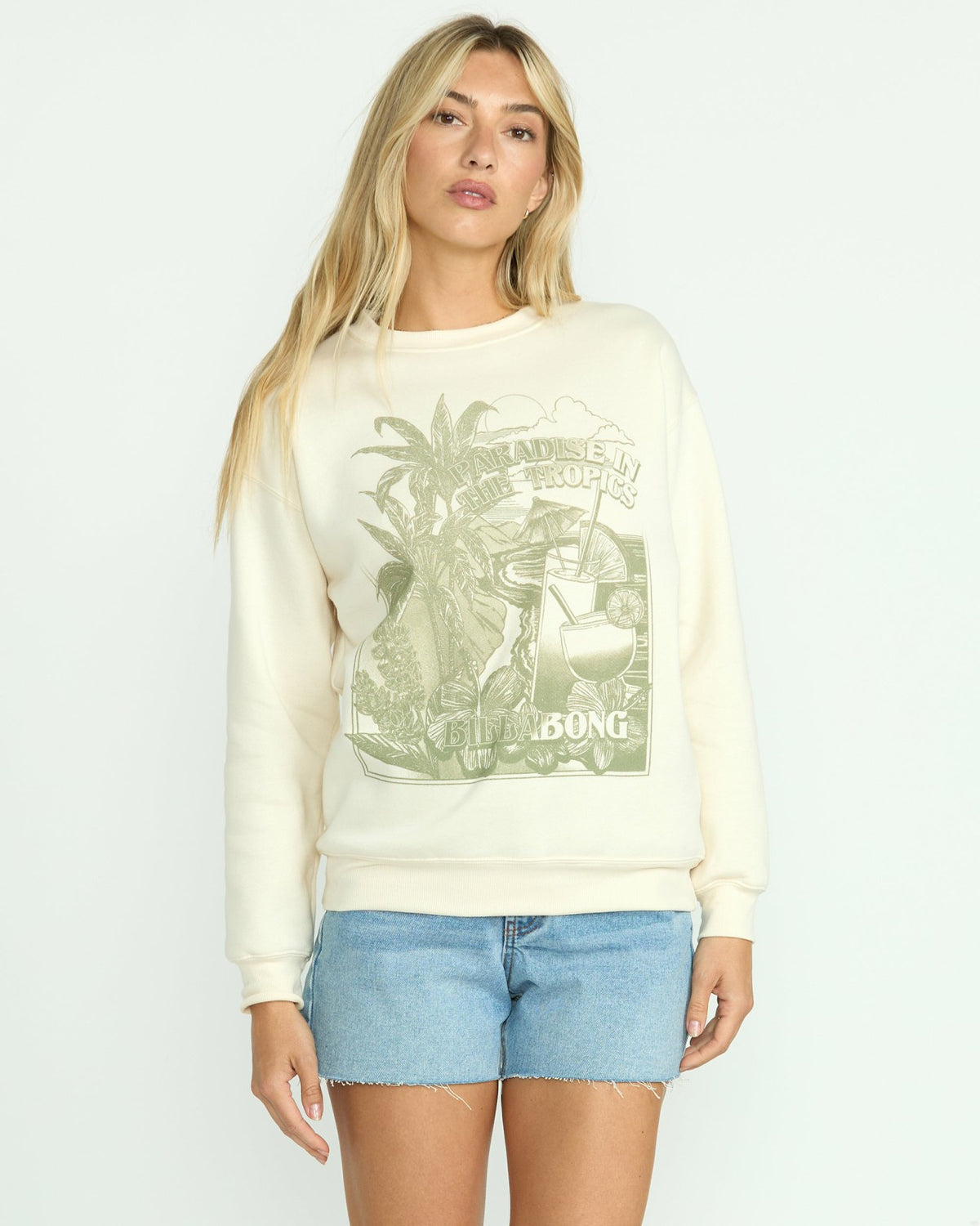 Paradise Awaits Crewneck Sweatshirt - Whitecap | Billabong Women
