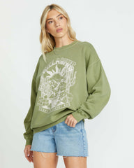Ride In Crew Sweatshirt - Avocado | Billabong Women