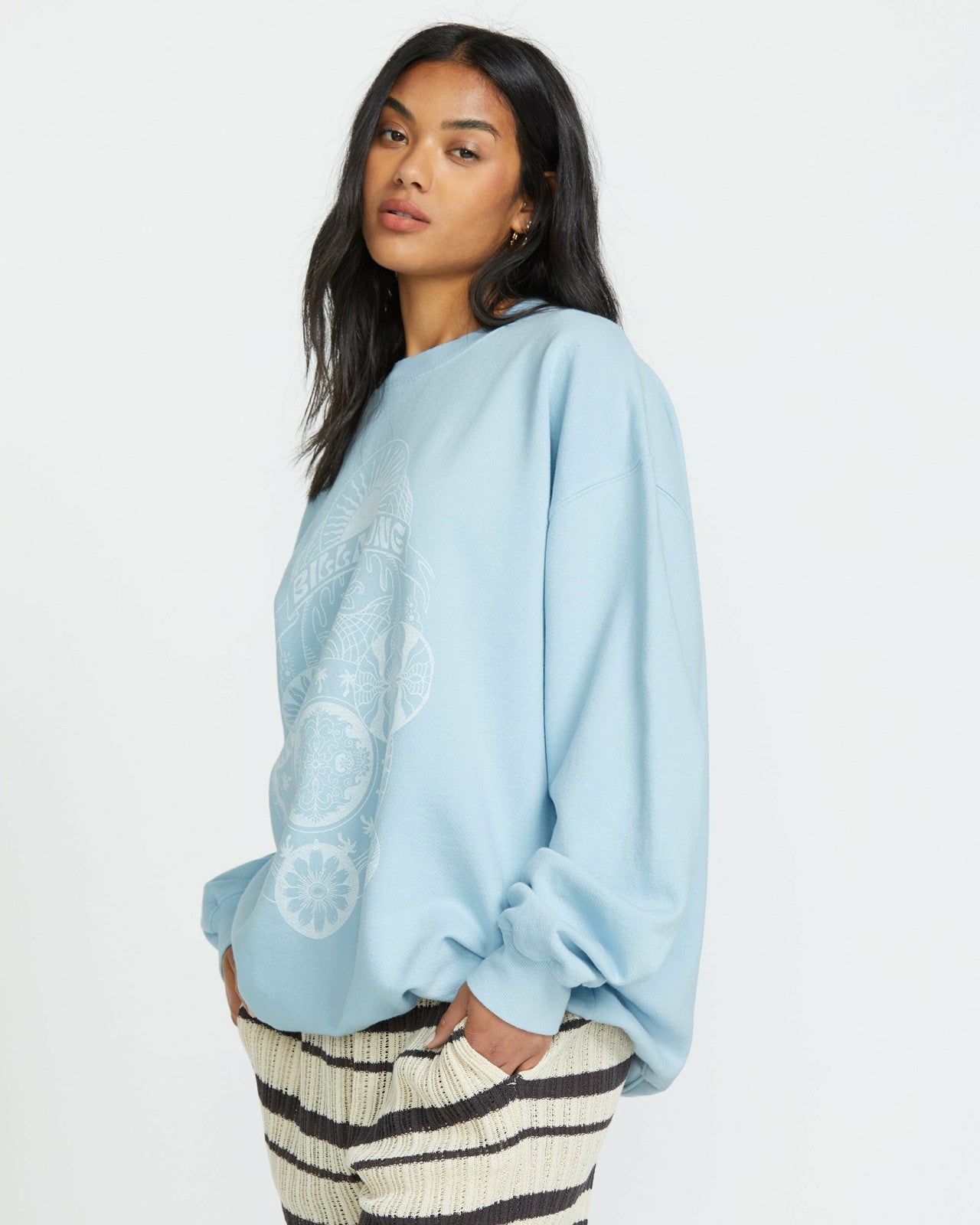 Ride In Crew Sweatshirt - Washed Chambray | Billabong Women