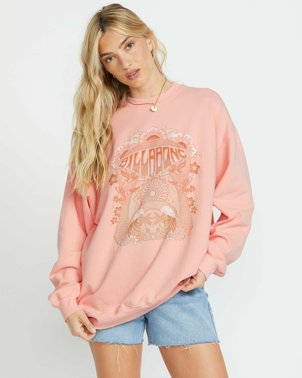 Ride In Crew Sweatshirt - Peach Kiss | Billabong Women