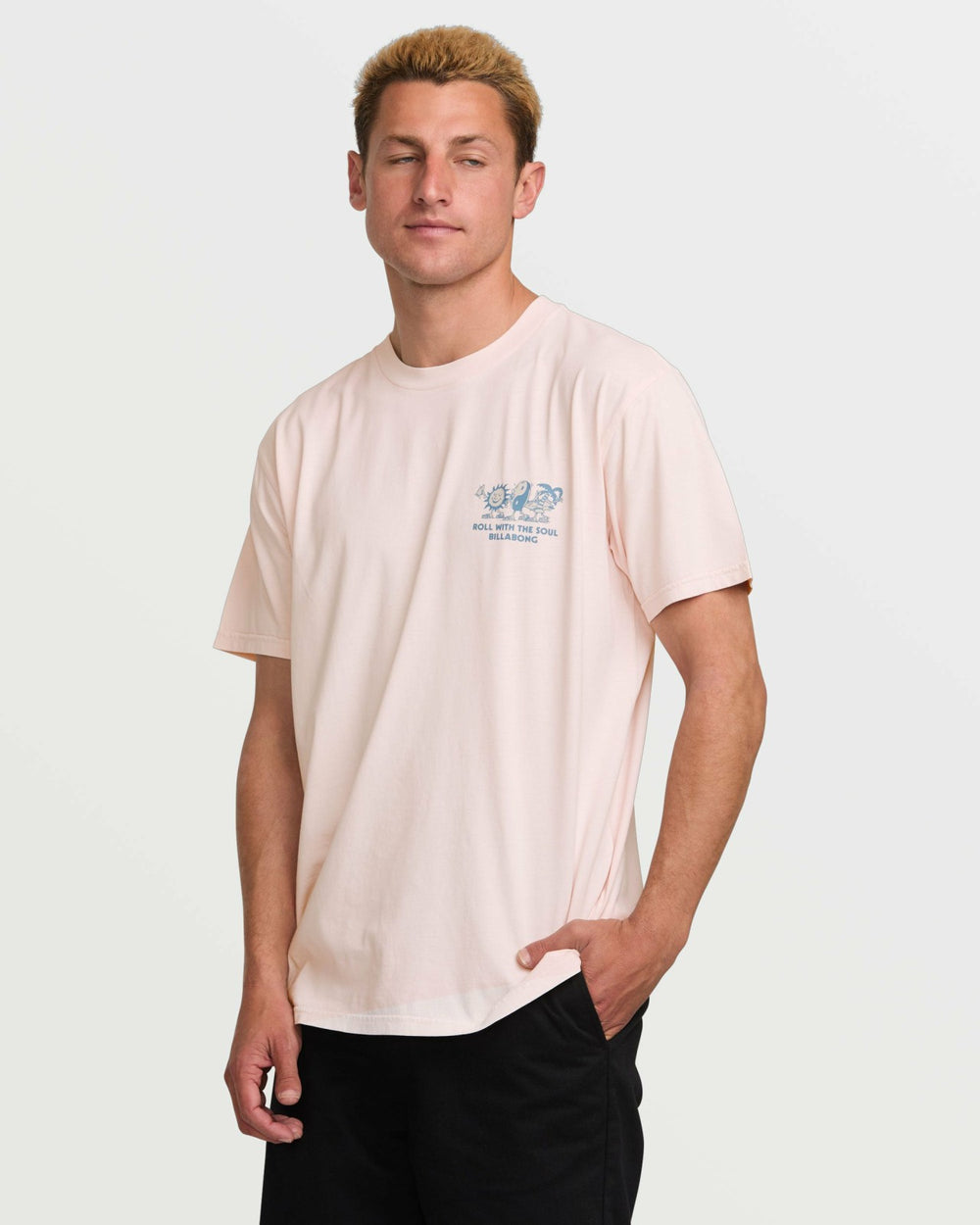 Roll Premium Wave Wash Tee - Light Pink | Billabong Men