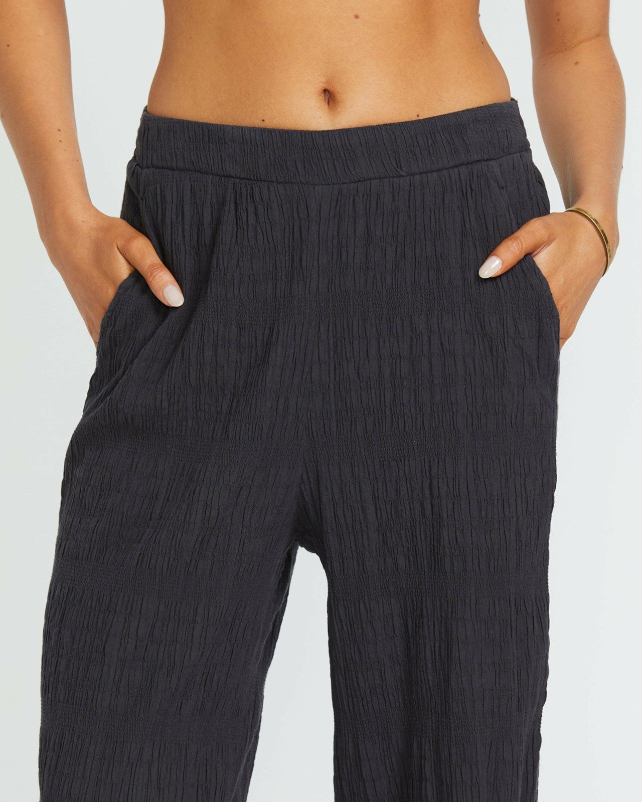 Sandy Shore Elastic Waist Pants - Black Sands | Billabong Women