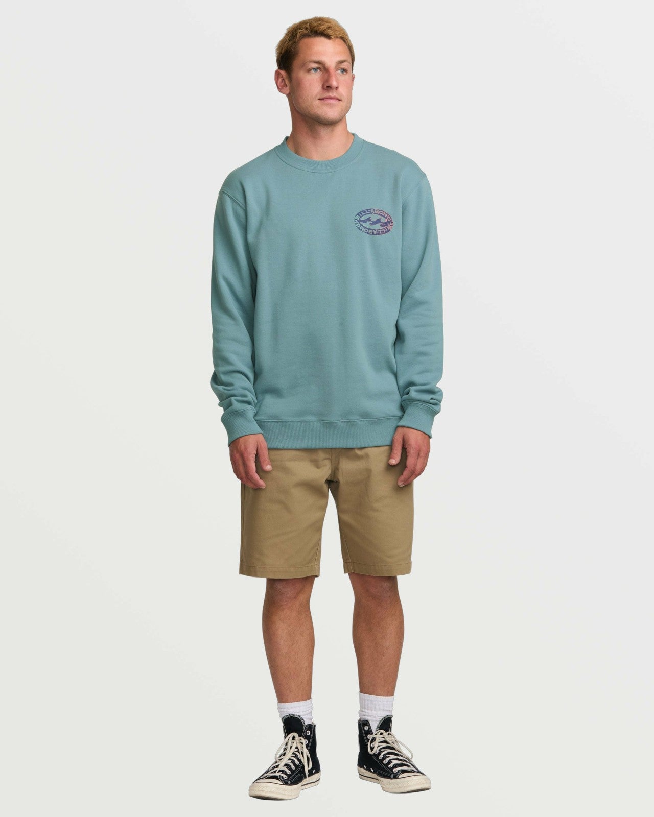 Short Sands Crew Sweatshirt - Washed Blue | Billabong Men