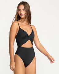 Sol Searcher Mika One-Piece Swimsuit - Black Pebble | Billabong Women