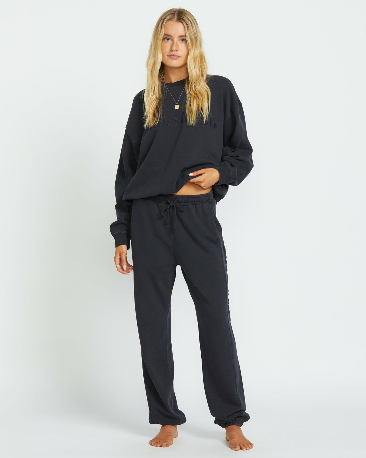 So Typical Elastic Waist Pants - Black Pebble | Billabong Women